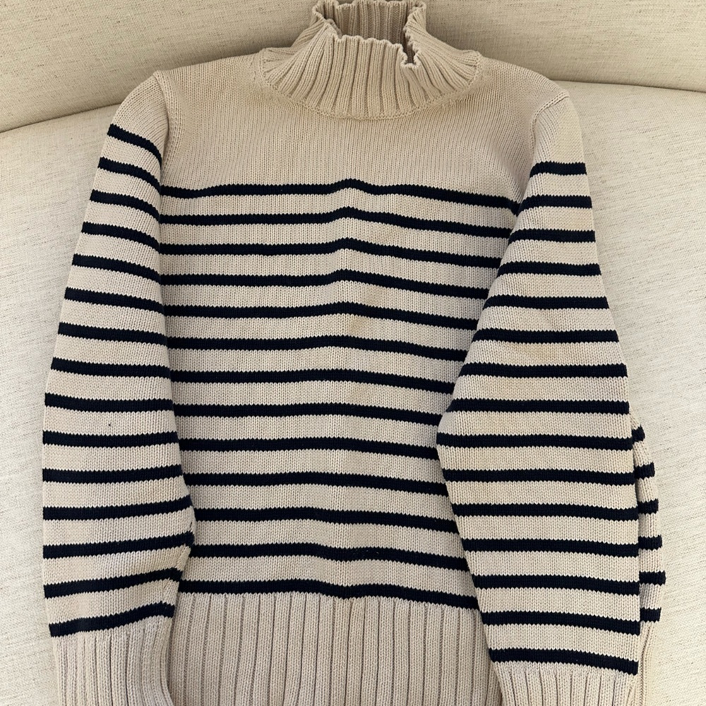 Nautical stripe mock sweater, size xl